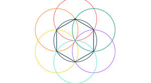 หกเหลี่ยมที่มีสีสันสร้างสรรค์รายงานการนำเสนอทางธุรกิจที่ง่ายแม่แบบ PPT