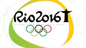 Renkli basit karikatür Rio ppt şablonu düzleştirilmiş