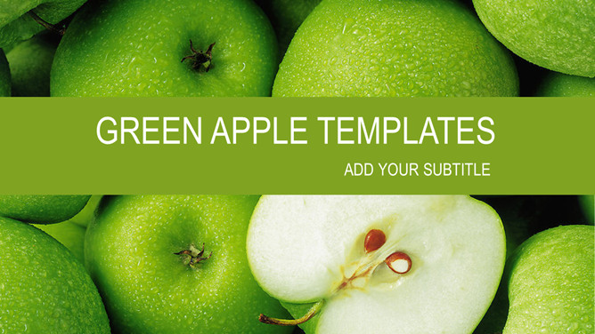 modèle de diapositive de pomme verte croquante