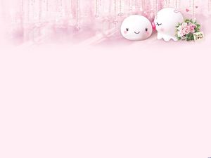 Simpatico coniglio immagine di sfondo rosa ppt