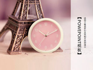 Эйфелева башня часы шаблон розовый РРТ