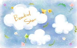 Exudes fragrant cute clouds ppt background pictures