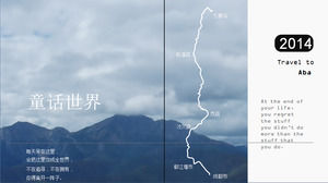 Masal Dünya Huanglong Jiuzhaigou turistik doğal tanıtım ppt şablonu