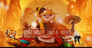 Тонкие линии Соединенных Штатов - шаблон 3ppt Kung Fu Panda