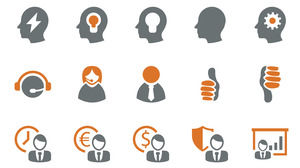 Flat business people head portrait business people icon ppt material