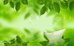 Frisch und sauber und elegant grüne Blätter ppt Hintergrund Bilder