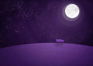 Full moon romantic purple night love ppt background picture