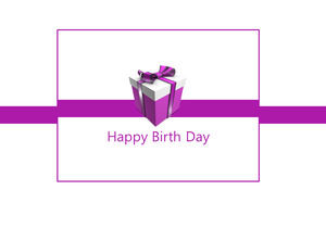 Счастливый день рождения шаблон Фиолетовый подарок на день рождения Тема РРТ