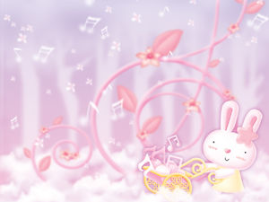 快樂的音樂可愛的兔子幻燈片背景