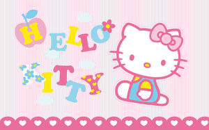 Hello Kitty розовый мультфильм фоновое изображение
