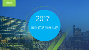 Alta - ascensão azul cidade - resumo verde modelo de relatório resumo de negócios ppt