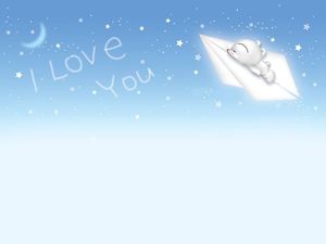 I LOVE YOU Blue Romantic Sky Ppt Background Image