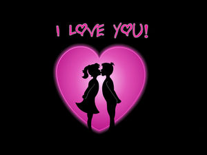 我愛你愛吻浪漫的愛情PPT背景圖片
