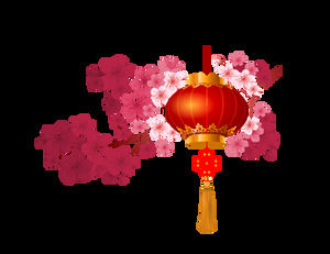 Lantern firecrackers New Year New Year Spring Festival png picture