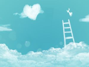 Leading to the happy love ladder ppt background picture