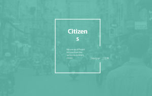 „Little Obywatel” - Blue minimalistyczny styl UI porządku mały świeży szablon ppt