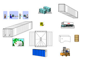 Fasilitas logistik peralatan kendaraan logistik proses manajemen ppt materi clip art