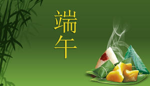 Love Dragon Boat Festival Dumplings Dragon Lotus ppt template