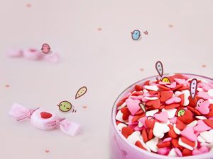 Lovely dragoste roz imagine de fundal bomboane