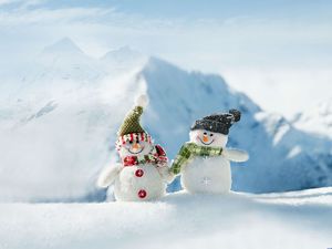 Precioso muñeco de nieve foto par ppt