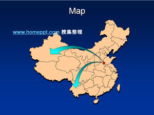 Karte von China Karte Karte der Provinz Karte Karte von PPT Kartenmaterial herunterladen