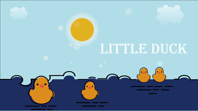 MBE style cute little yellow duck PPT Templates