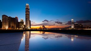 현대 도시 높은 - 상승시 랜드 마크 - 키가 큰 비즈니스 클래스 PPT 배경 사진