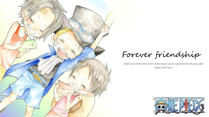 One Piece Luffy three brothers PPT Templates