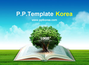 Open the book out of the tree - environmental protection public lectures knowledge learning dynamic ppt template
