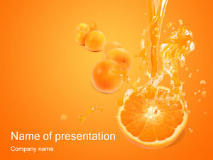 البرتقال والماء يبرد قالب باور بوينت الصيف