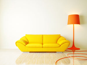 Orange Sofa Tischlampe warmes Bild ppt Hintergrund