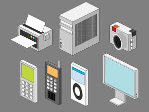 Ppt telefono del computer disegno e altri prodotti elettronici di icone vettoriali materiale