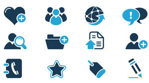 Ppt dessin business plat bleu icône simple télécharger matériel