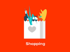 Ppt hand-painted shopping series icon material