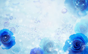 漂亮的藍玫瑰PPT背景圖片