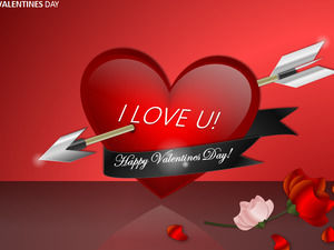 Pure ppt menggambar animasi panah menusuk mencintai Valentine 's Day berkat ucapan kartu ppt Template