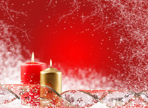 红蜡烛雪地迷彩屏幕背景圣诞背景图片