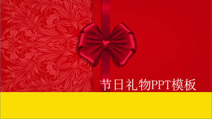 Ritual holiday gift festive Chinese red ppt template