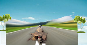 Road riding motor sport scene special effects animation ppt template