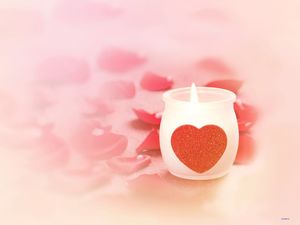 Pétalos de rosa aman botella de cristal de la vela romántica imagen de fondo ppt