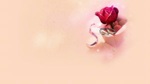 다이아몬드 반지 사랑의 테마 PPT 배경 사진과 함께 로즈