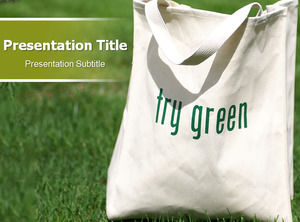 Alışveriş torbaları - yeşil tema ppt şablonu
