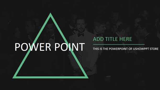 Simple black and green geometric PPT Templates