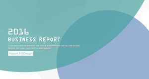 簡單的扁平優雅的藍色商務工作報告PPT模板