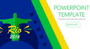 Simple fresh vitality 2016 Rio Olympic theme ppt template