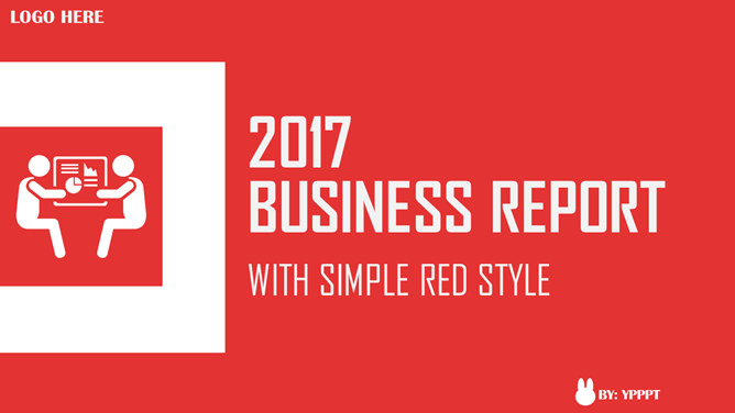 간단한 빨간색 PPT 템플릿 사업 보고서