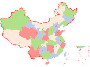 Standard Edition Chine matériel carte ppt (provinces peut être séparé de la couleur peut être modifiée)