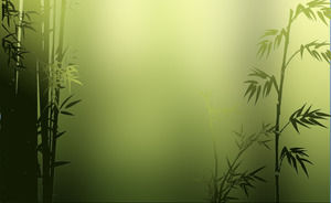 A lente puxa lentamente as folhas de bambu para cair fora do modelo de ppt efeito dinâmico
