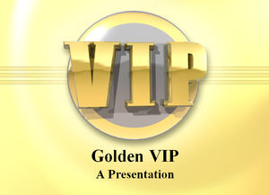 Three - dimensional dynamic VIP font signage gold simple business ppt template