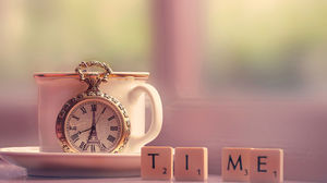 Time pocket clock cute ppt background image